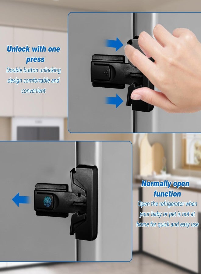 Bremorou 2 Pack Mini Fridge Lock Freezer Lock To Keep Door Closed Freezer Door Latches Refrigerator Locks Freezers Refrigerator Proof Refrigerators Child Safety Cabinet Locks, Easy Install Without Keys - Image 4